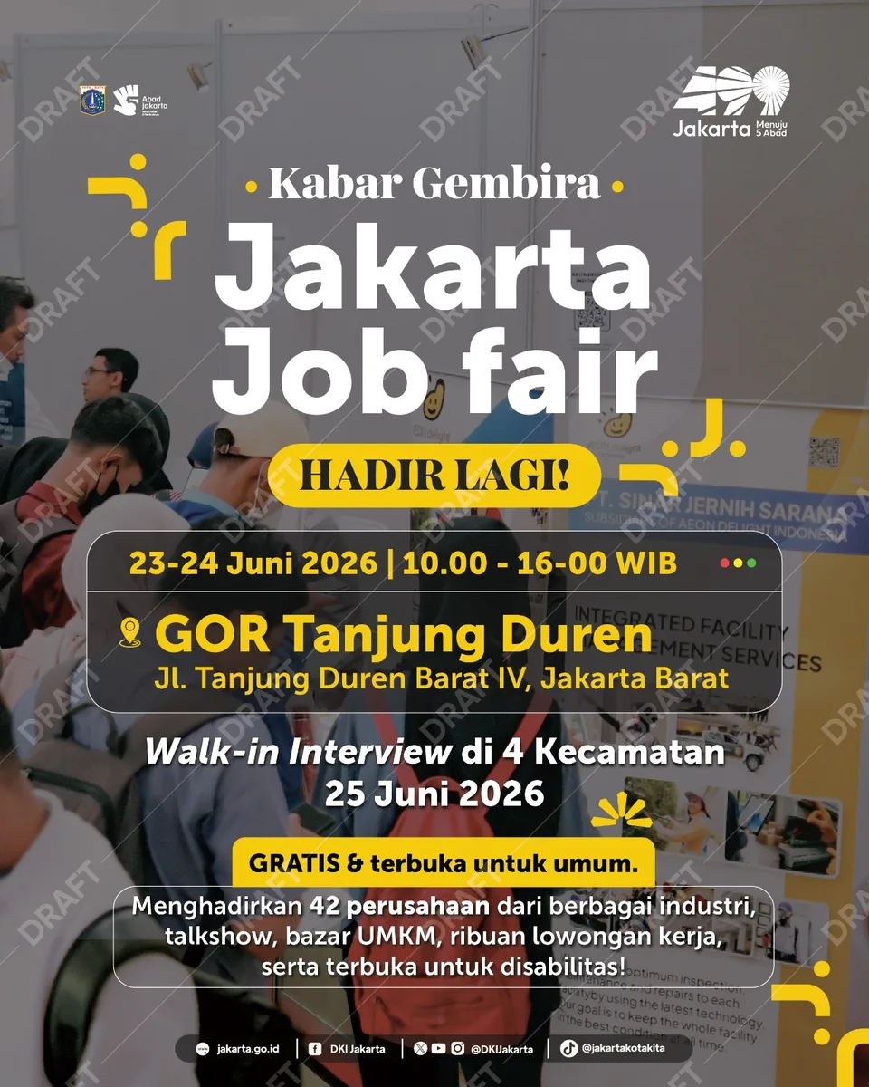 Job Fair Provinsi Bali 2026 (Suku Dinas TKTE Wilayah Provinsi Bali Barat) : 23-24 Juni 2026